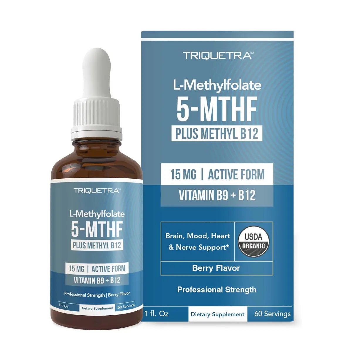 Triquetra Health 5 - MTHF + Methyl B12 1fl Oz sabor a Bayas - Hi Vitamins