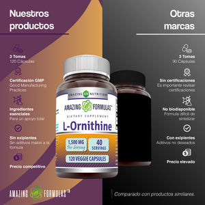 AMAZING FORMULAS L-ORNITHINE 1500 MG 120 CAPSULES