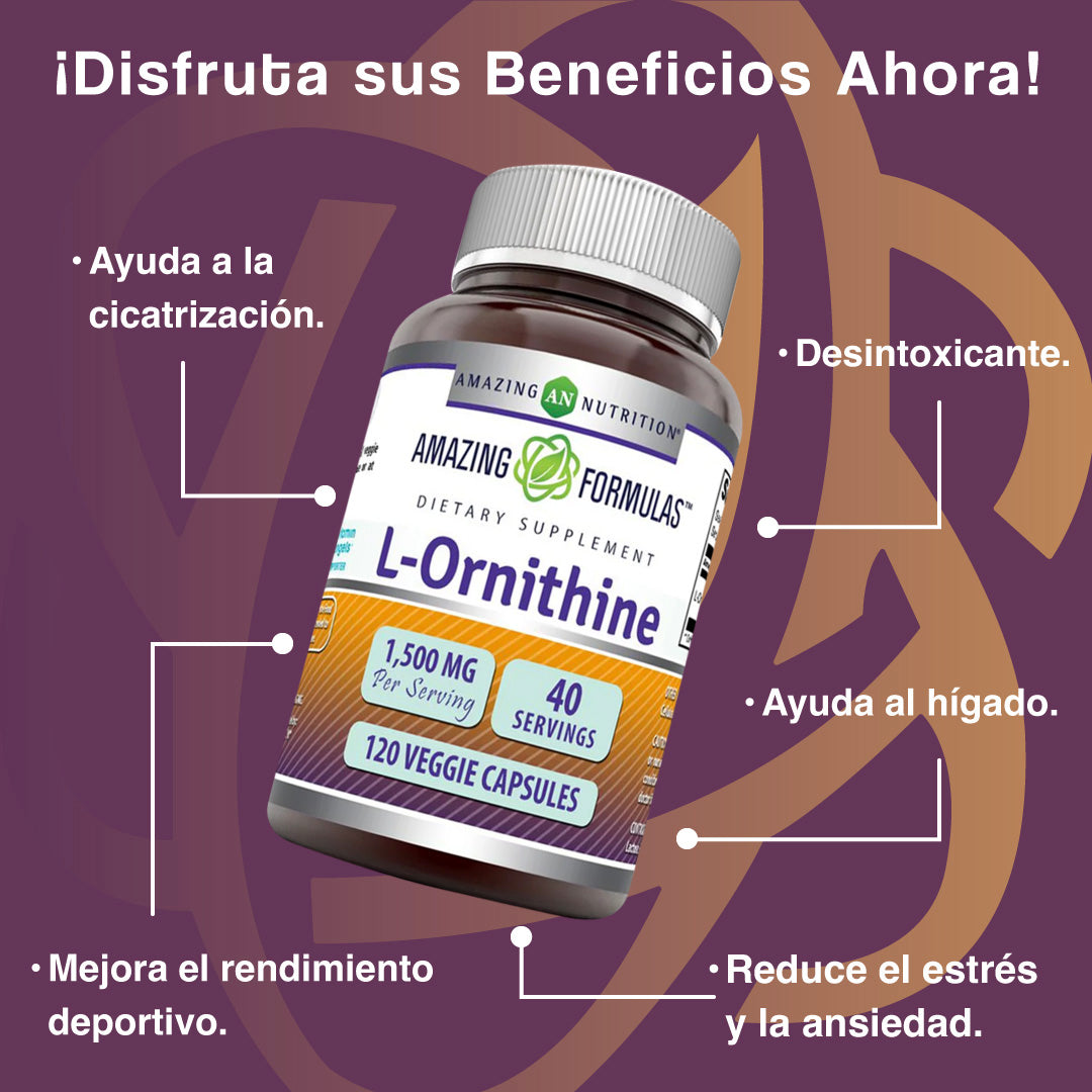 Amazing Nutrition Amazing Formulas L-Ornithine 1500 Mg 120 Capsules