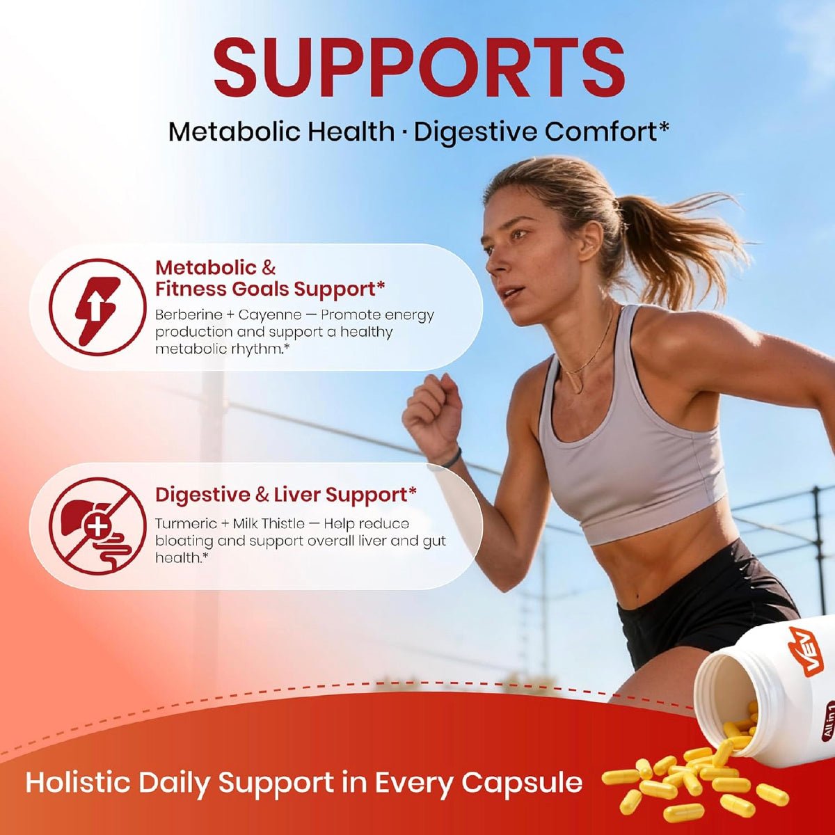 VEV Berberina 120 Cápsulas con Canela de Ceilán Cúrcuma y Cardo Mariano Apoyo Metabolismo y Bienestar Digestivo - Hi Vitamins