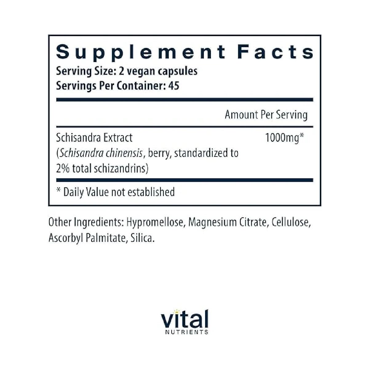 VITAL NUTRIENTS SCHISANDRA EXTRACT 90 CAPSULES - Hi Vitamins