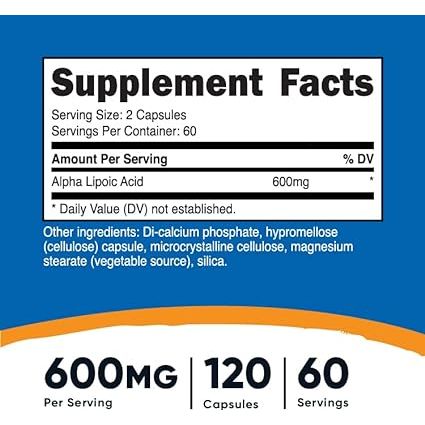 Nutricost ® Alpha Lipoic Acid 600 Mg 120 Cápsulas - Hi Vitamins