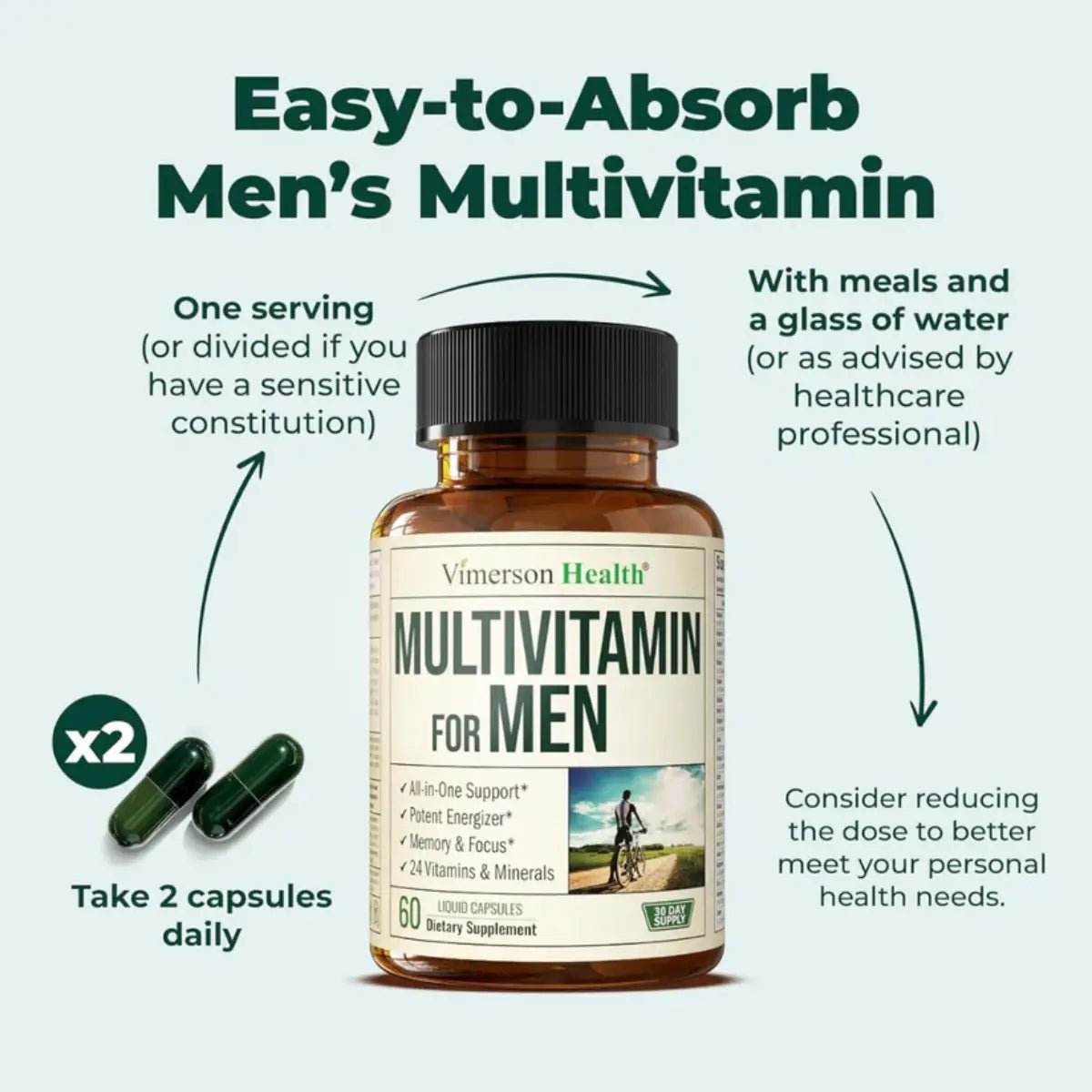 Vimerson Health Multivitamínico para Hombre 60 Cápsulas - Hi Vitamins