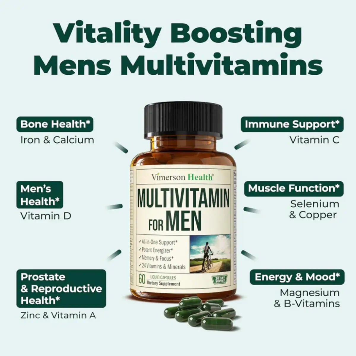 Vimerson Health Multivitamínico para Hombre 60 Cápsulas - Hi Vitamins