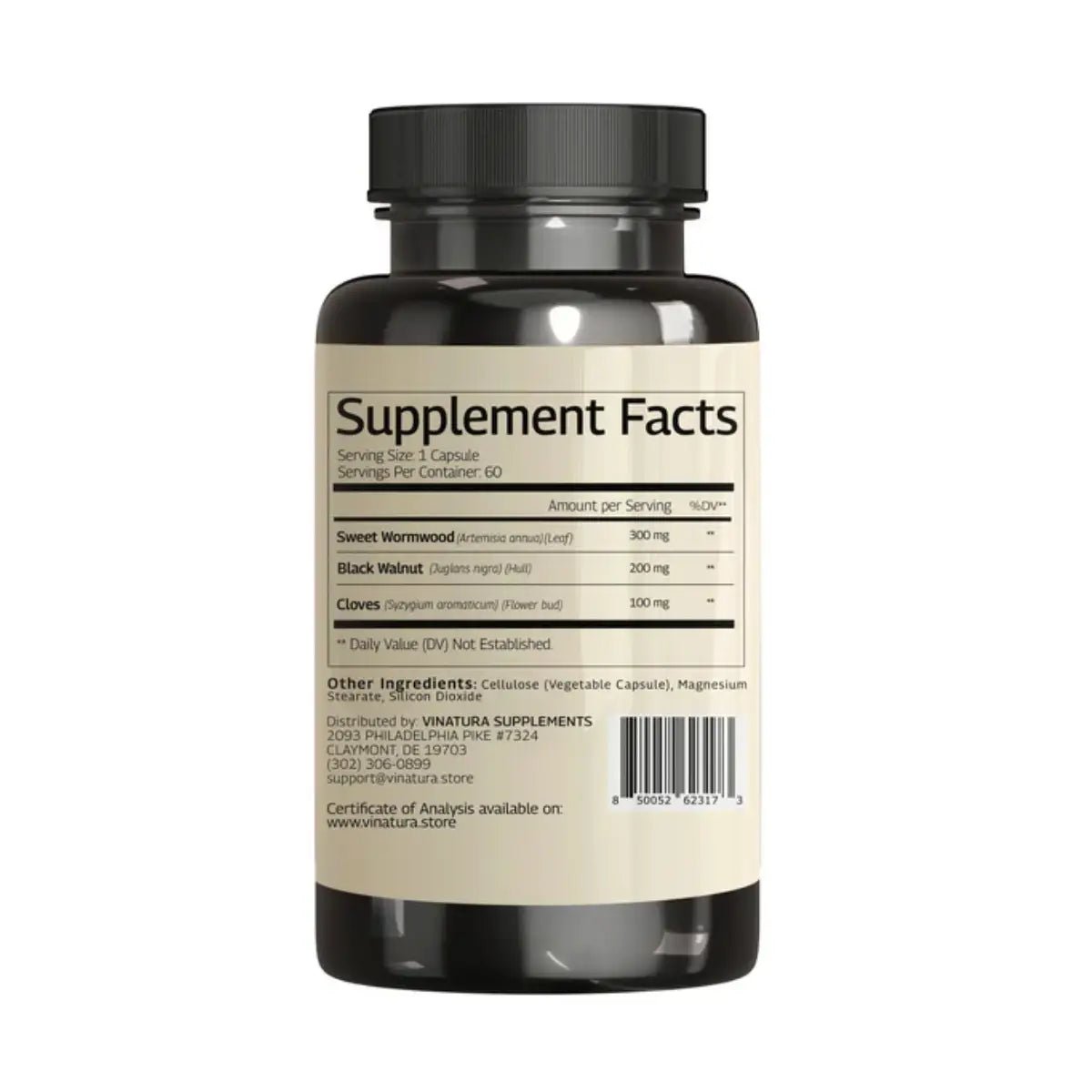 Vinatura Wormwood Black Walnut Cloves 60 Cápsulas - Hi Vitamins