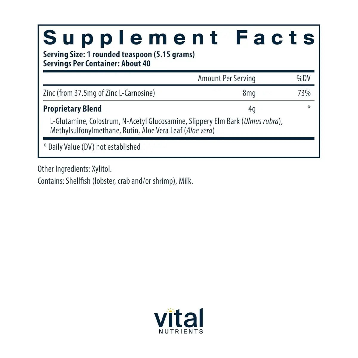 Vital Nutrients GI Repair Powder 206 G 7.26 Oz - Hi Vitamins