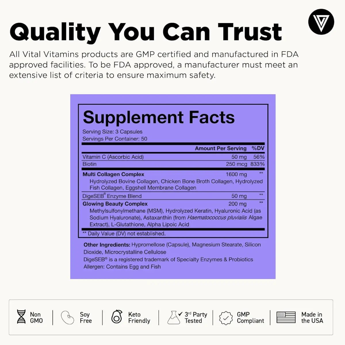 Vital Vitamins Multi - Colágeno Complex Plus 150 Cápsulas - Hi Vitamins