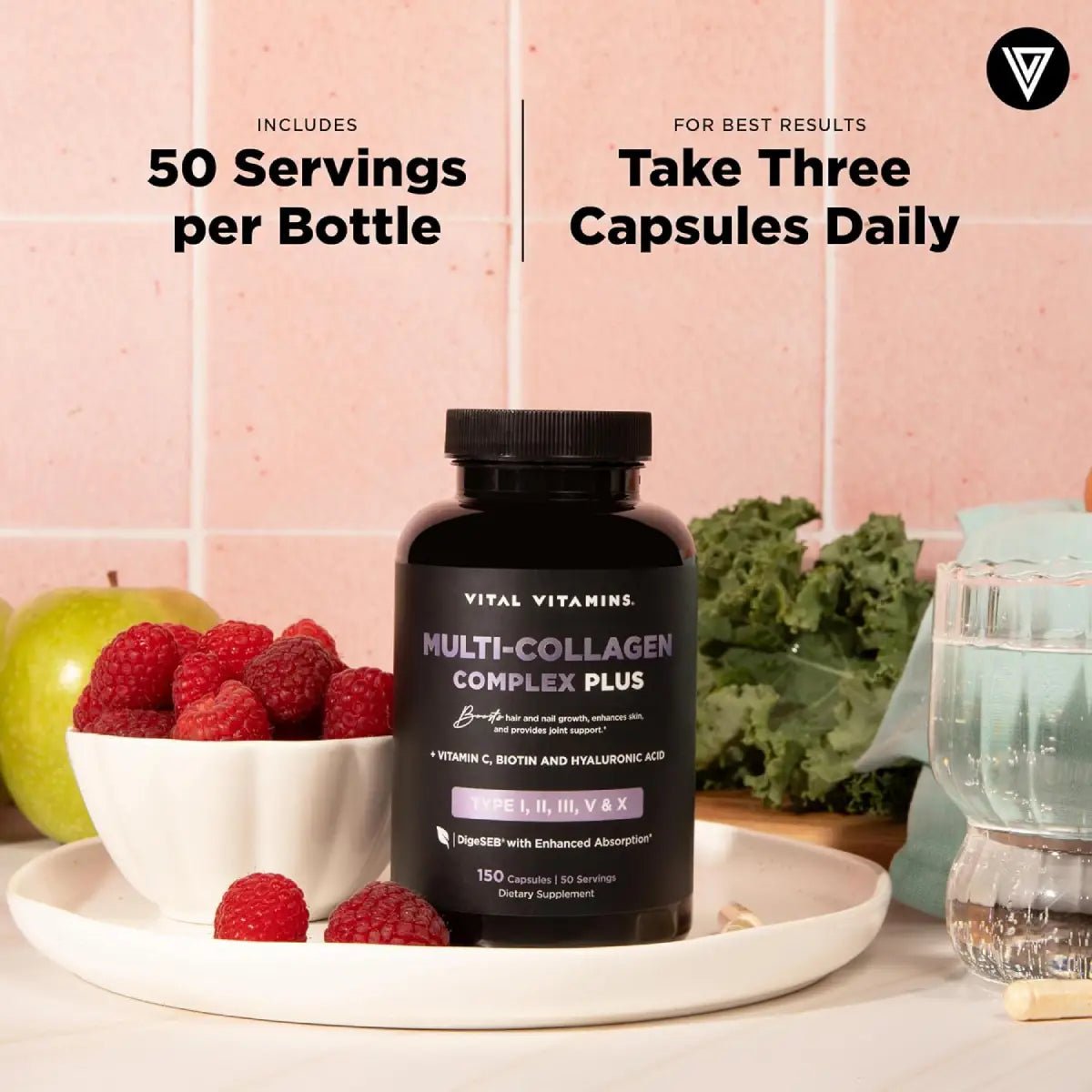 Vital Vitamins Multi - Colágeno Complex Plus 150 Cápsulas - Hi Vitamins