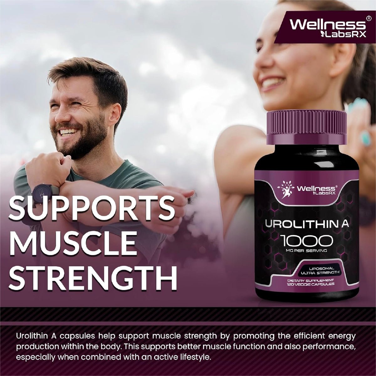 Wellness LabsRx Urolitina A 1000 mg 120 Cápsulas Apoyo Energía Celular Salud Muscular y Función Mitocondrial - Hi Vitamins