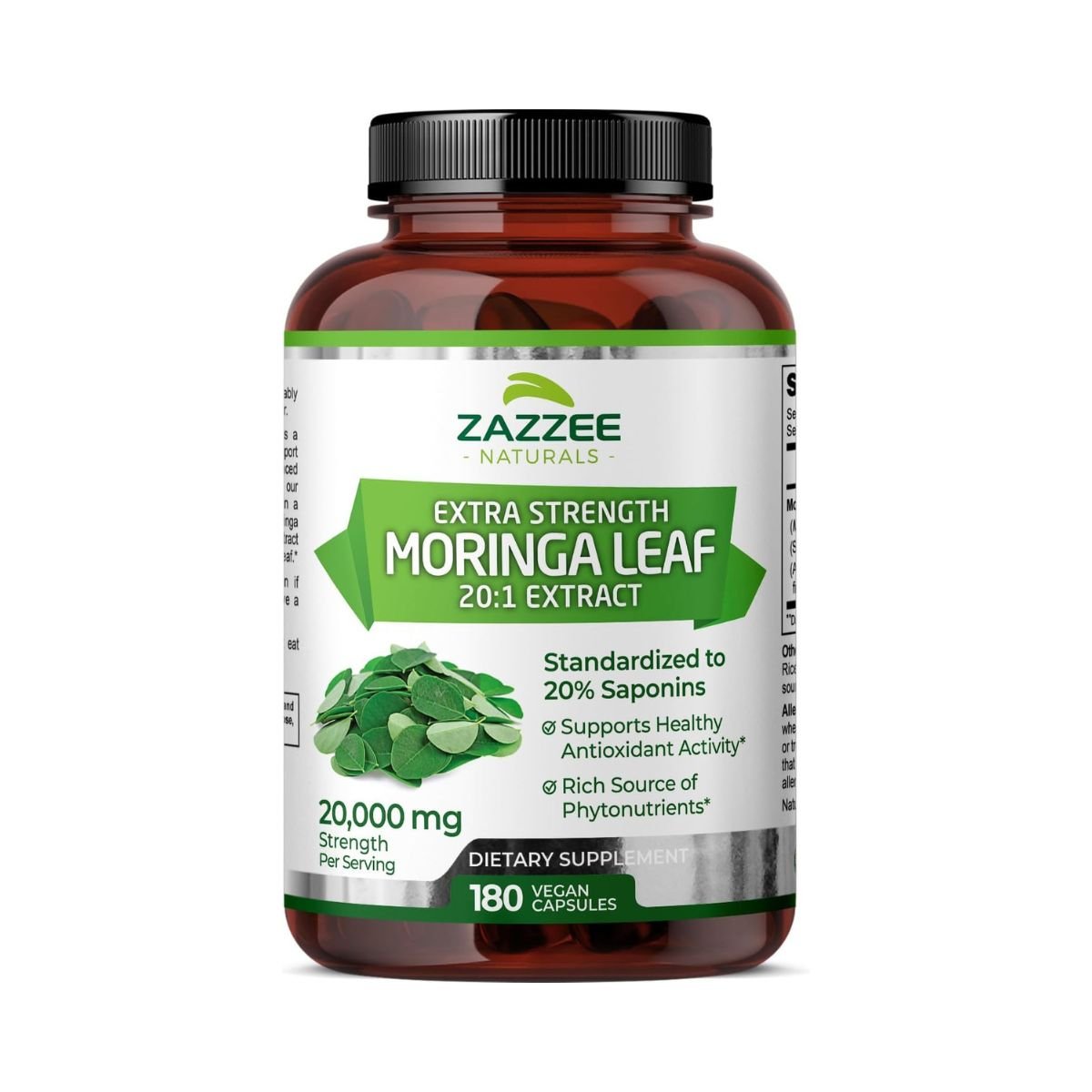Zazzee Naturals Hoja de Moringa 20,000 mg 180 Cápsulas - Hi Vitamins