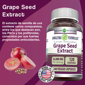 AMAZING FORMULAS GRAPE SEED EXTRACT 16000 MG 240 CAPSULES