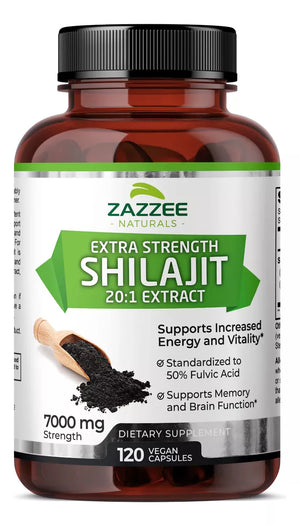 ZAZZEE NATURALS SHILAJIT 7000 MG 120 CAPSULES