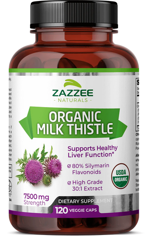 ZAZZEE NATURALS MILK THISTLE 120 CAPSULES