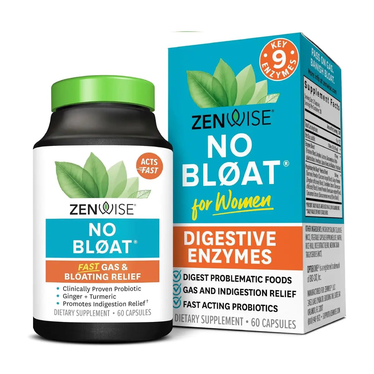 Zenwise Enzimas Digestivas para Mujer No Bloat 60 Cápsulas - Hi Vitamins