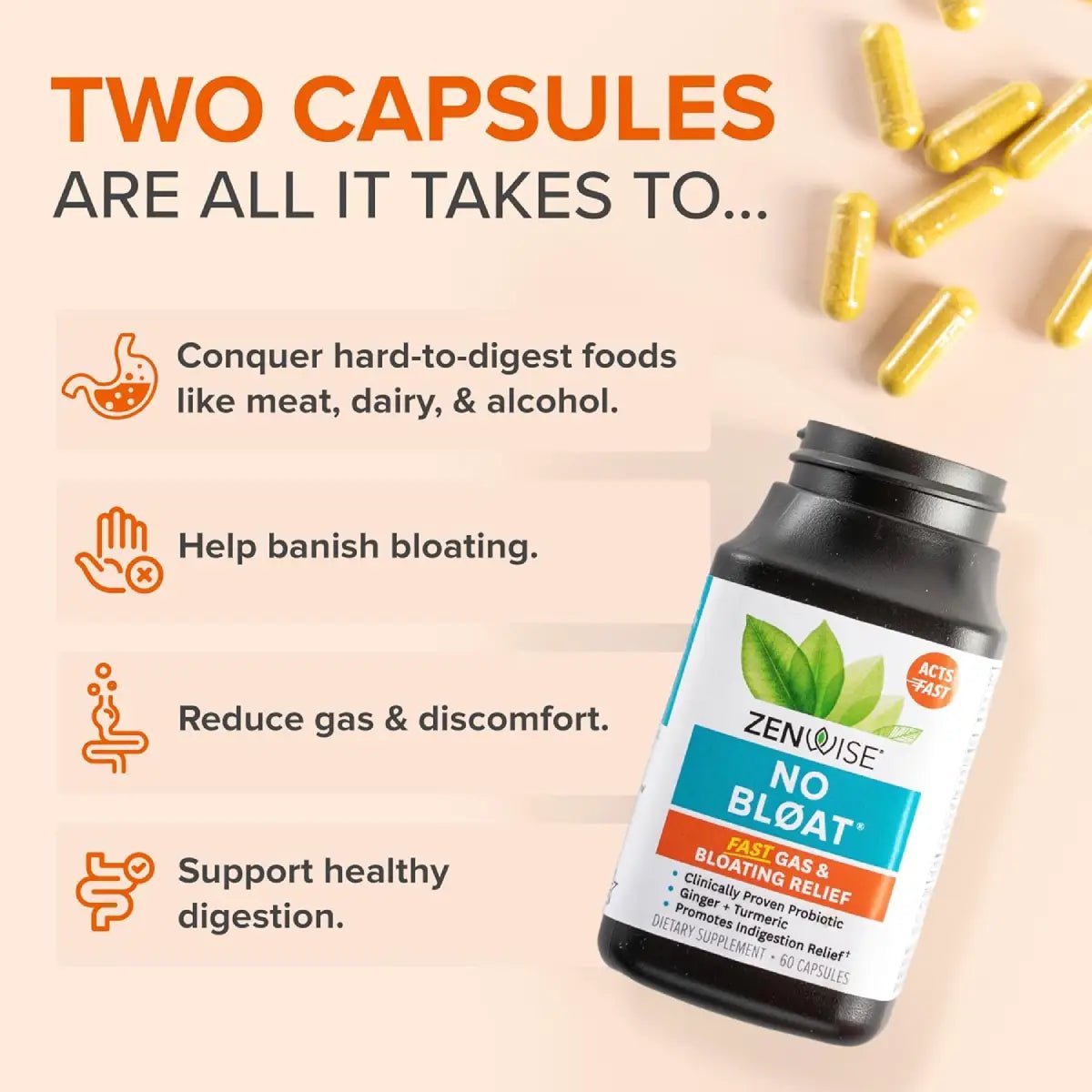 Zenwise Enzimas Digestivas para Mujer No Bloat 60 Cápsulas - Hi Vitamins