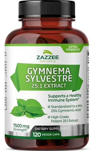 ZAZZEE NATURALS • GYMNEMA SYLVESTRE 7500 MG 120 CAPSULES