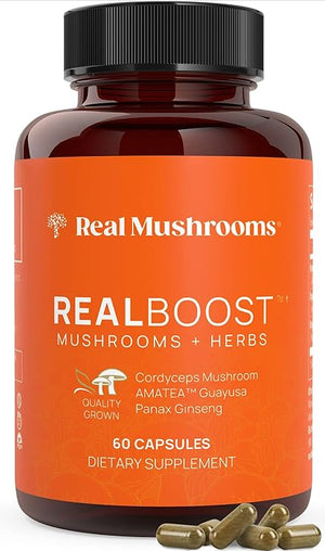 REAL MUSHROOMS REALBOOST MUSHROOMS + HERBS 60 CÁPSULAS