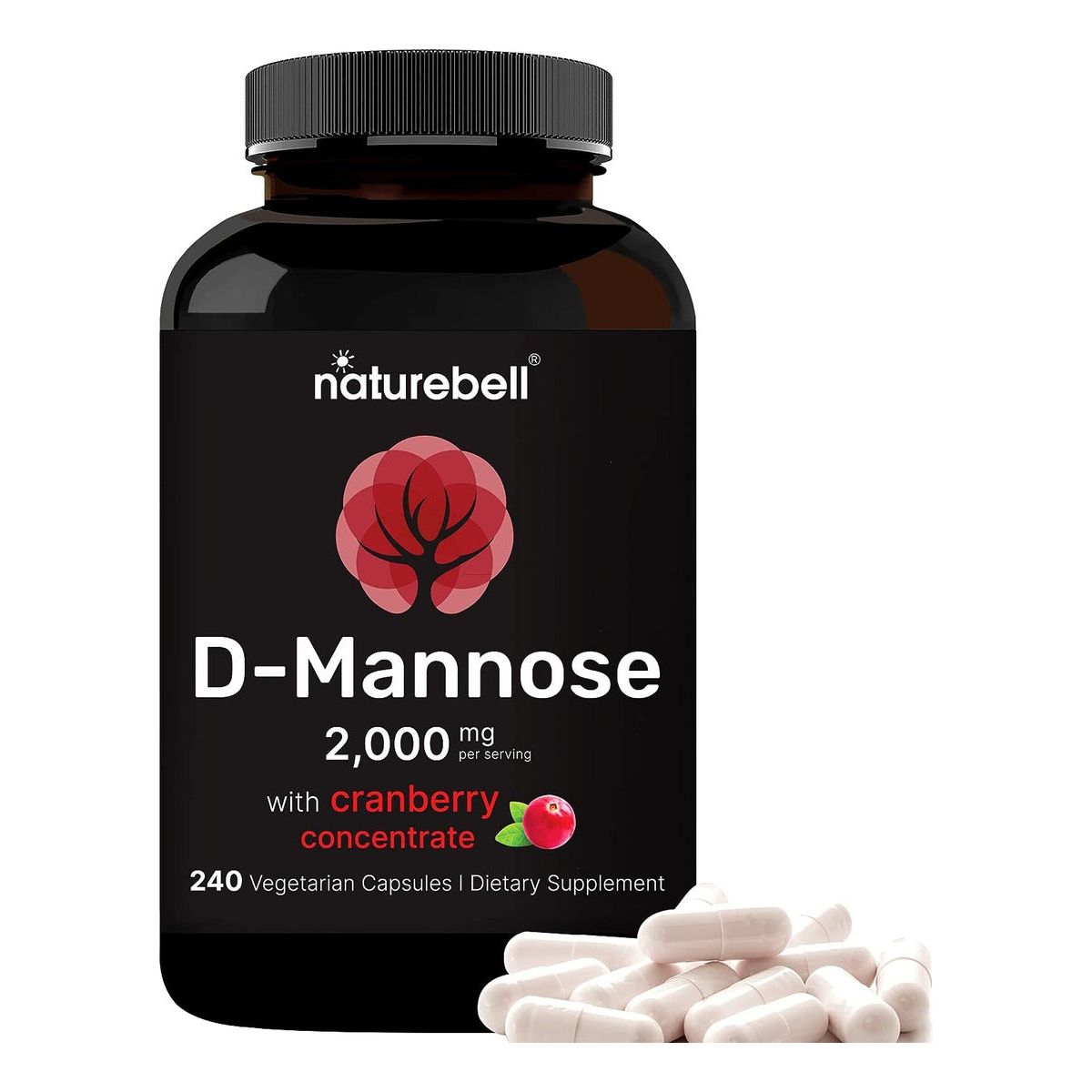 Naturebell D - Manosa 2000 Mg Concentrado de Arándano 240 Cápsulas - Hi Vitamins