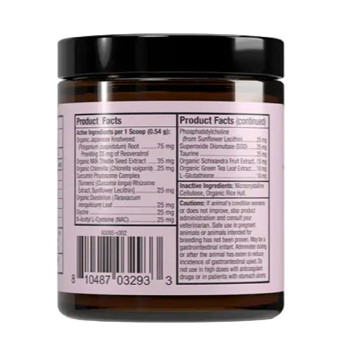 Dr. Mercola Bark & Whiskers Detox Support 52.3 g Suplemento en Polvo para Perros y Gatos Apoyo Hepático y Renal