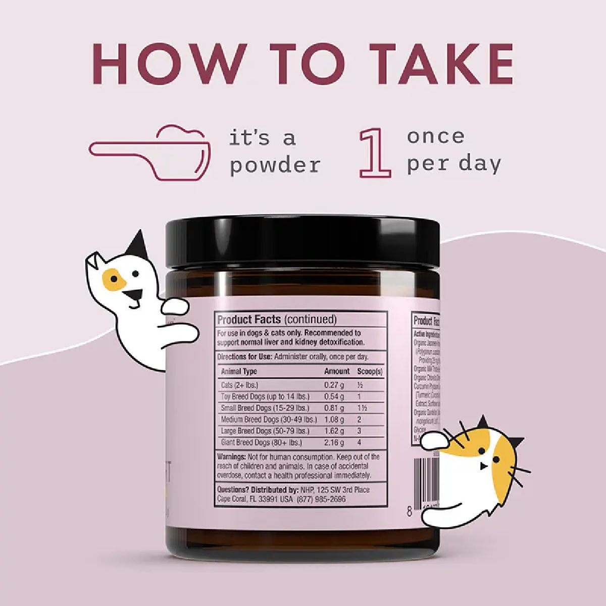 Dr. Mercola Bark & Whiskers Detox Support 52.3 g Suplemento en Polvo para Perros y Gatos Apoyo Hepático y Renal