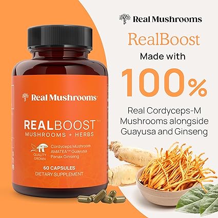 Real Mushrooms RealBoost Mushrooms + Herbs 60 Cápsulas - Hi Vitamins