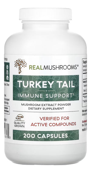 REAL MUSHROOMS™ TURKEY TAIL IMMUNE SUPPORT 200 CAPSULES