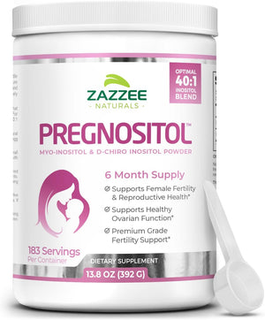 ZAZZEE NATURALS PREGNOSITOL MYO INOSITOL & D -CHIRO INOSITOL POWDER 392 G