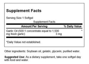 SWANSON GARLIC® OIL 1500MG 500 SOFTGELS