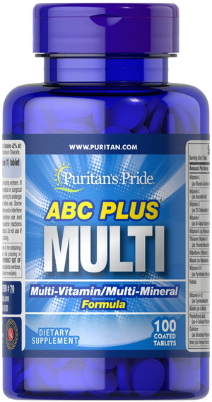 PURITANS PRIDE ABC PLUS MULTIVITAMIN AND MULTI-MINERAL FORMULA 100 TABLETS