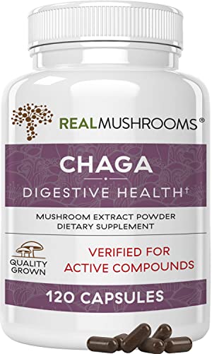 Real Mushrooms Chaga Digestive Health 500mg 120 Cápsulas