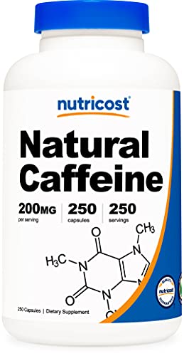 Nutricost Natural Caffeine 200 mg 250 Cápsulas