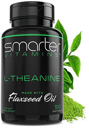 Smarter Vitamins L Theanine Flaxseed Oil 250 mg 50 Cápsulas