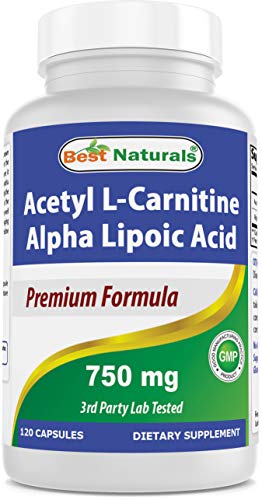 Best Naturals Acetyl L-Carnitine Alpha Lipoic Acid 750 mg 120 Cápsulas