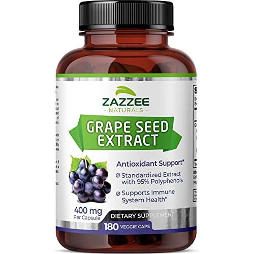 Zazzee Naturals €¢ Grape Seed Extract 400 Mg 180 Cápsulas - Hi Vitamins