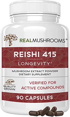 REAL MUSHROOMS™ REISHI 415 LONGEVITY 90 CAPSULES - Hi Vitamins