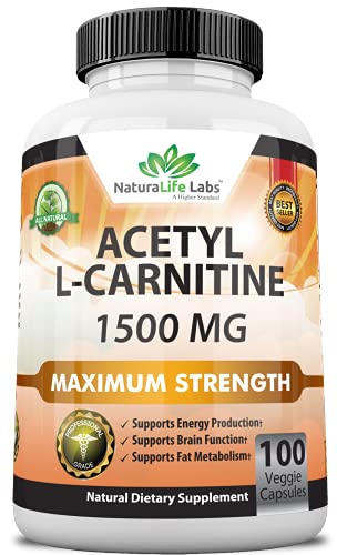NATURALIFE LABS ACETYL L - CARNITINE 1500 MG 100 CAPSULES - Hi Vitamins