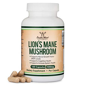 Double Wood Lion's Mane Mushroom 500 mg 120 Cápsulas