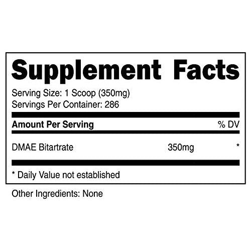 Nutricost ® Dmae Bitartrate Powder Unflavored 350 Mg 100 Grs - Hi Vitamins