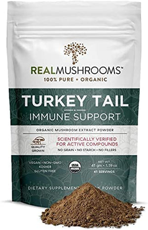 REAL MUSHROOMS TURKEY TAIL IMMUNE SUPPORT 1.59OZ 45 SERVINGS