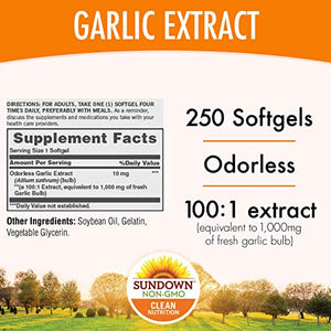 Sundown Naturals Odorless Garlic 1000 mg 250 Cápsulas