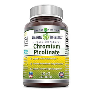 AMAZING NUTRITION CHROMIUM PICOLINATE 200 MCG 240 TABLETS