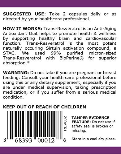 MAAC10 TRANS - RESVERATROL 250 MICRONIZED PARTICLES 60 CAPSULES - Hi Vitamins