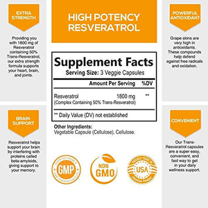 Nature's Nutrition Resveratrol Complex 1800mg 60 Cápsulas