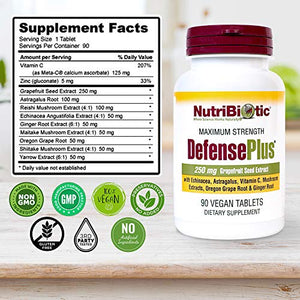 NutriBiotic DefensePlus 250 mg 90 Tabletas