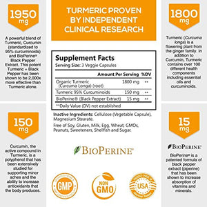 Nature's Nutrition Turmeric Curcumin 1950 mg