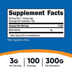 NUTRICOST® BETA-ALANINE UNFLAVORED 300 GRS 100 SERVINGS