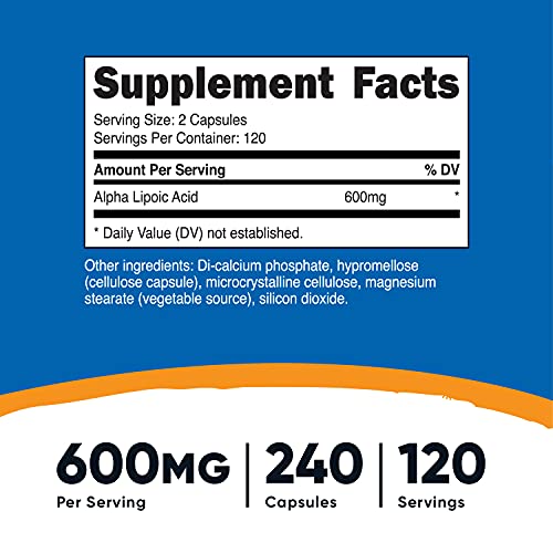 Nutricost ® Alpha Lipoic Acid 600 Mg 240 Cápsulas - Hi Vitamins