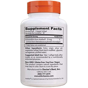 Doctor's Best Astaxanthin 6 mg 90 Cápsulas