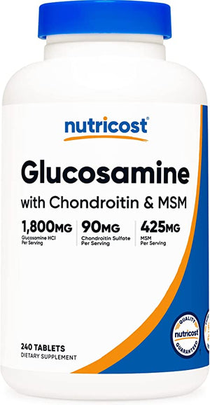 Nutricost Glucosamine 1800mg with chondroitin and MSM 240 Tablets