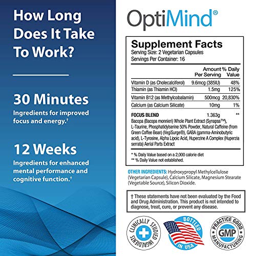 OPTIMIND CLEAR FOCUS MENTAL ENERGY & COGNITION 32 CAPSULES - Hi Vitamins